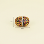 Gold Red Green Leaf Bead