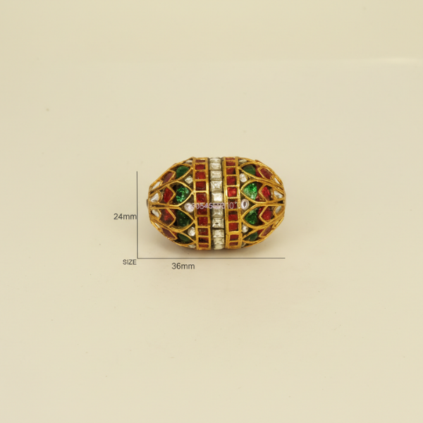 Gold Red Green Oval