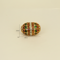Gold Red Green Oval