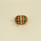 Gold Red Green Oval