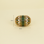 Ornate Gold Green Oval