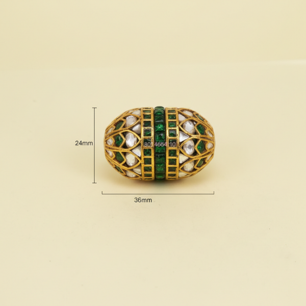 Ornate Gold Green Oval