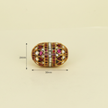 Gold Ruby Clear Oval