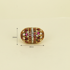 Gold Ruby Clear Oval