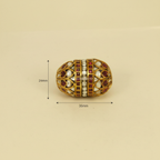 Crimson Clear Gold Oval