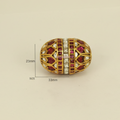 Geometric Ruby Gold Oval