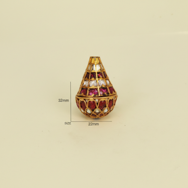 Gold Ruby Cone Bead