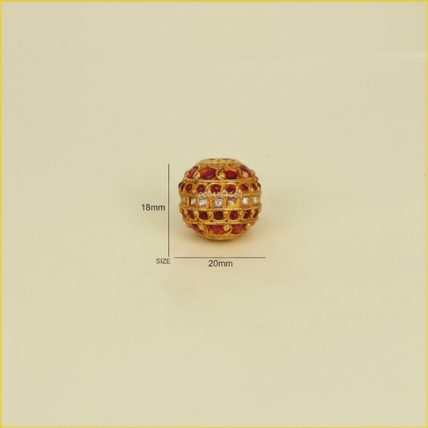 Ornate Gold Ruby Bead