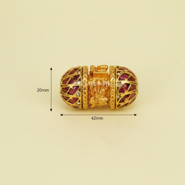 Ganesha Ruby Lattice Bead
