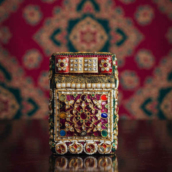 Ornate Gemstone Cigarette Box