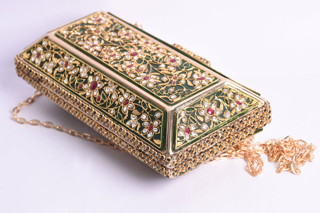 Emerald Gold Gemstone Clutch