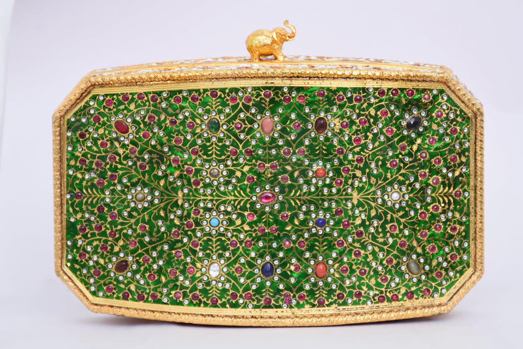 Red Gemstone Elephant Clutch