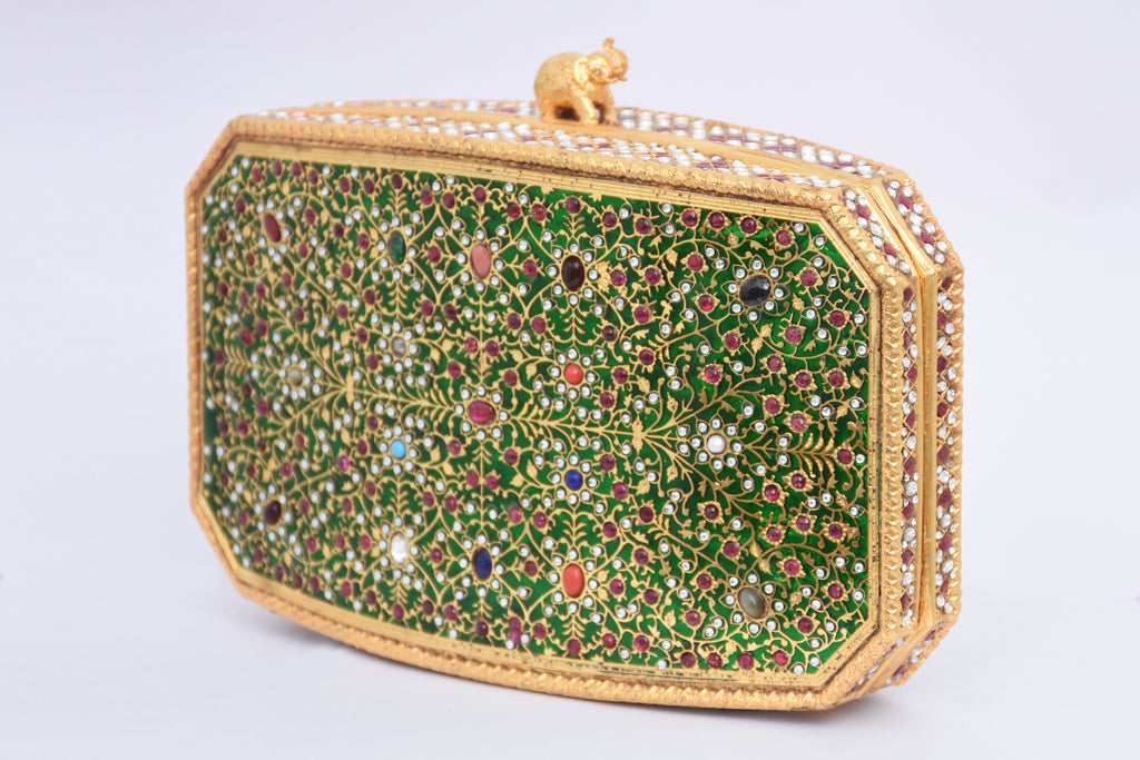 Red Gemstone Elephant Clutch