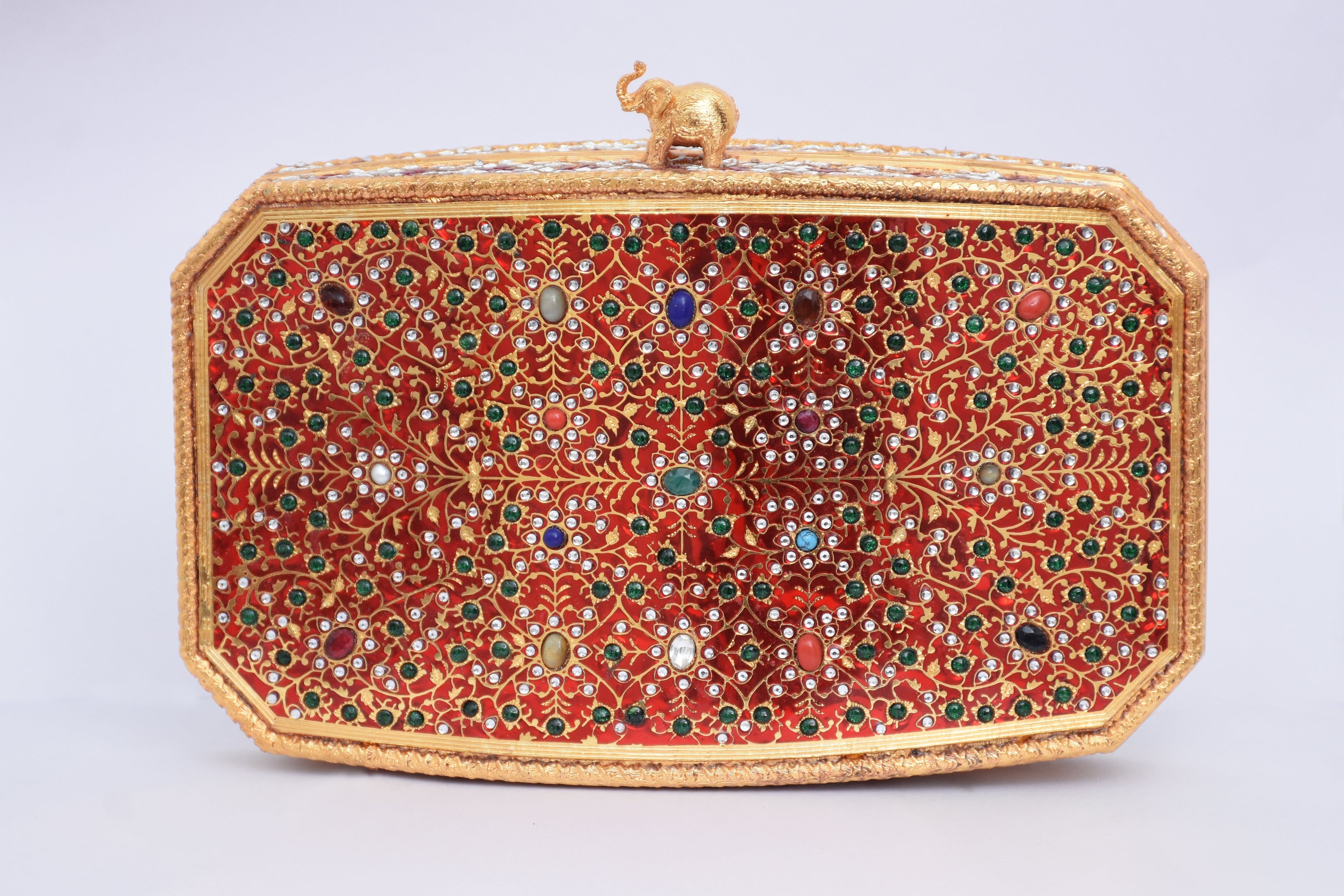 Red Gemstone Elephant Clutch