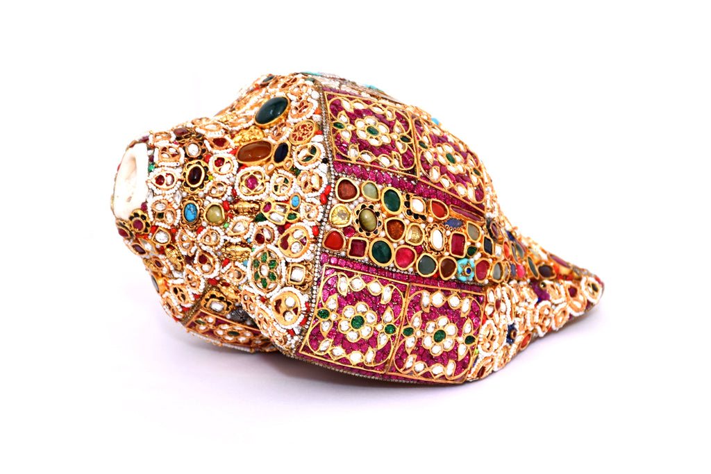 Ornate Jeweled Conch Shell