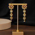 Gold Floral Dangle Earrings