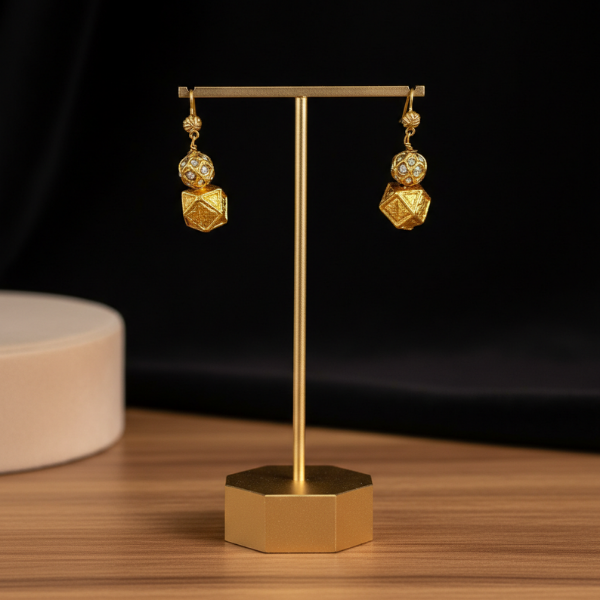 Gold Geometric Drop Earrings