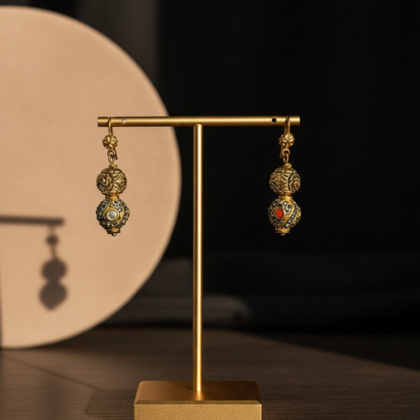 Antique-Style Golden Drop Earrings