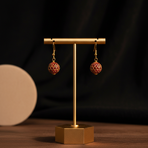 Red Gemstone Drop Earrings