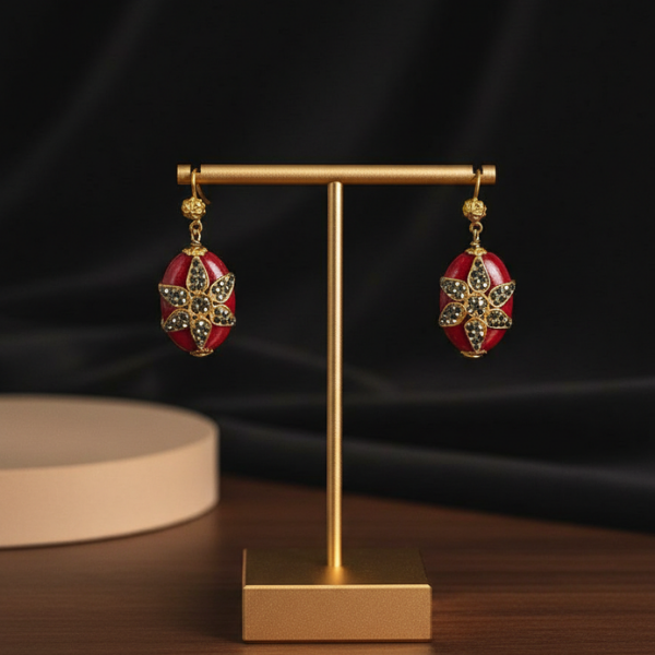 Red Star Marcasite Earrings