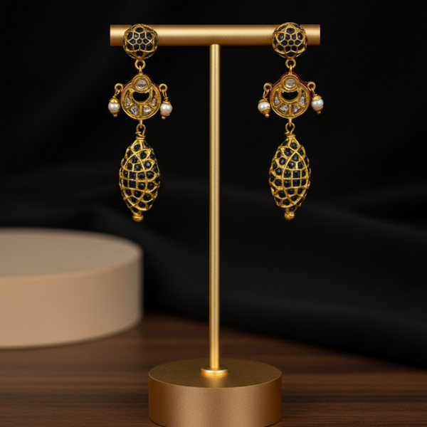 Traditional Black Gold Earrings