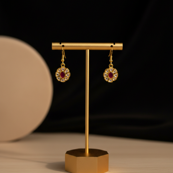 Gold Floral Drop Earrings