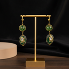 Green Dangle Drop Earrings