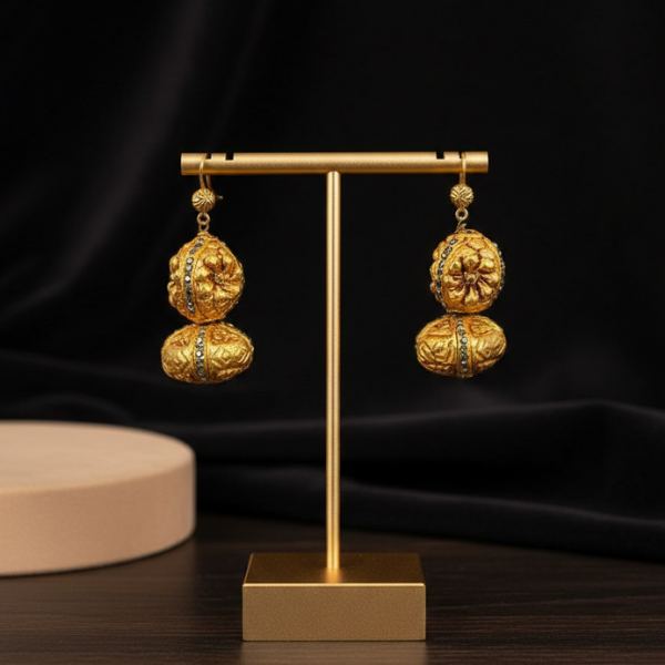 Ethnic Gold Dangle Earrings