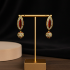 Antique-Finish Red Gold Earrings