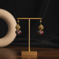Temple-Style Ornate Ruby Drop Earrings