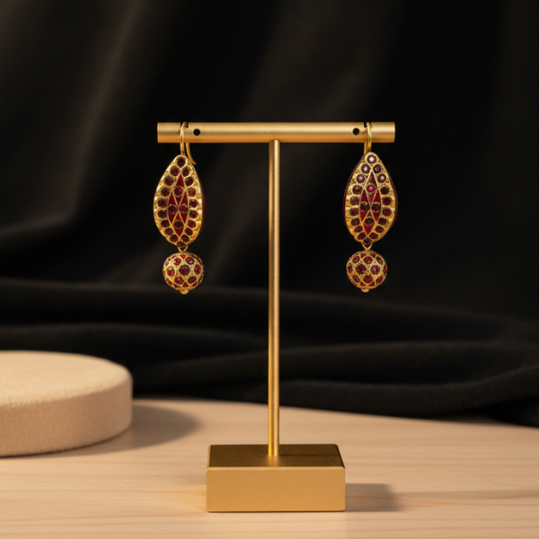 Ruby Gold Drop Earrings