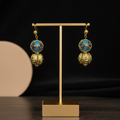 Gold Turquoise Dangle Earrings