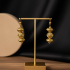 Traditional Ornate Gold Dangle Earrings