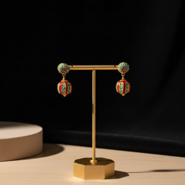 Traditional Red Drop Earrings