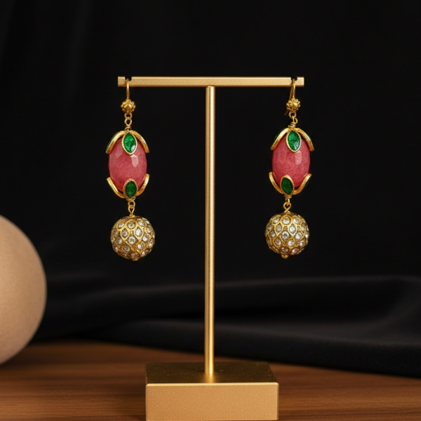 Ruby Emerald Drop Earrings