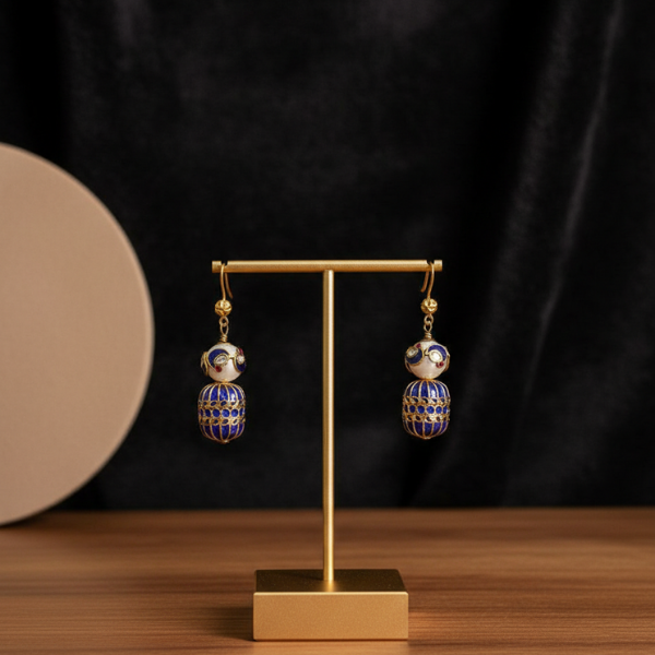 Blue Ornate Drop Earrings