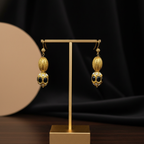 Gold Black Drop Earrings