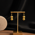 Golden Dangle Ball Earrings