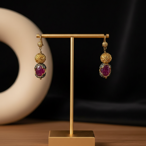 Royal Ruby Drop Earrings