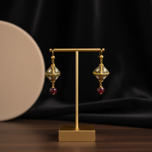 Vintage Style Ruby Earrings