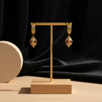 Gold Ruby Drop Earrings