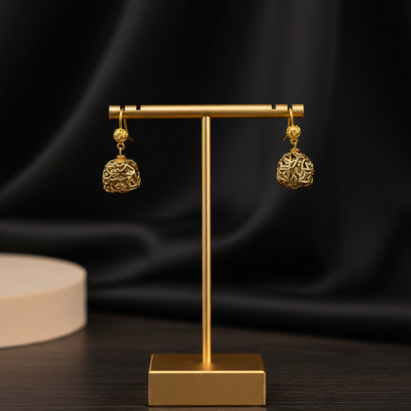 Golden Filigree Drop Earrings