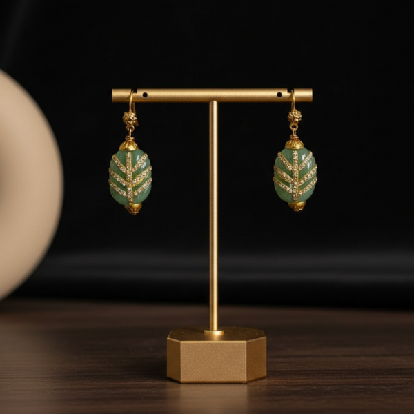 Jade Leaf Drop Earrings