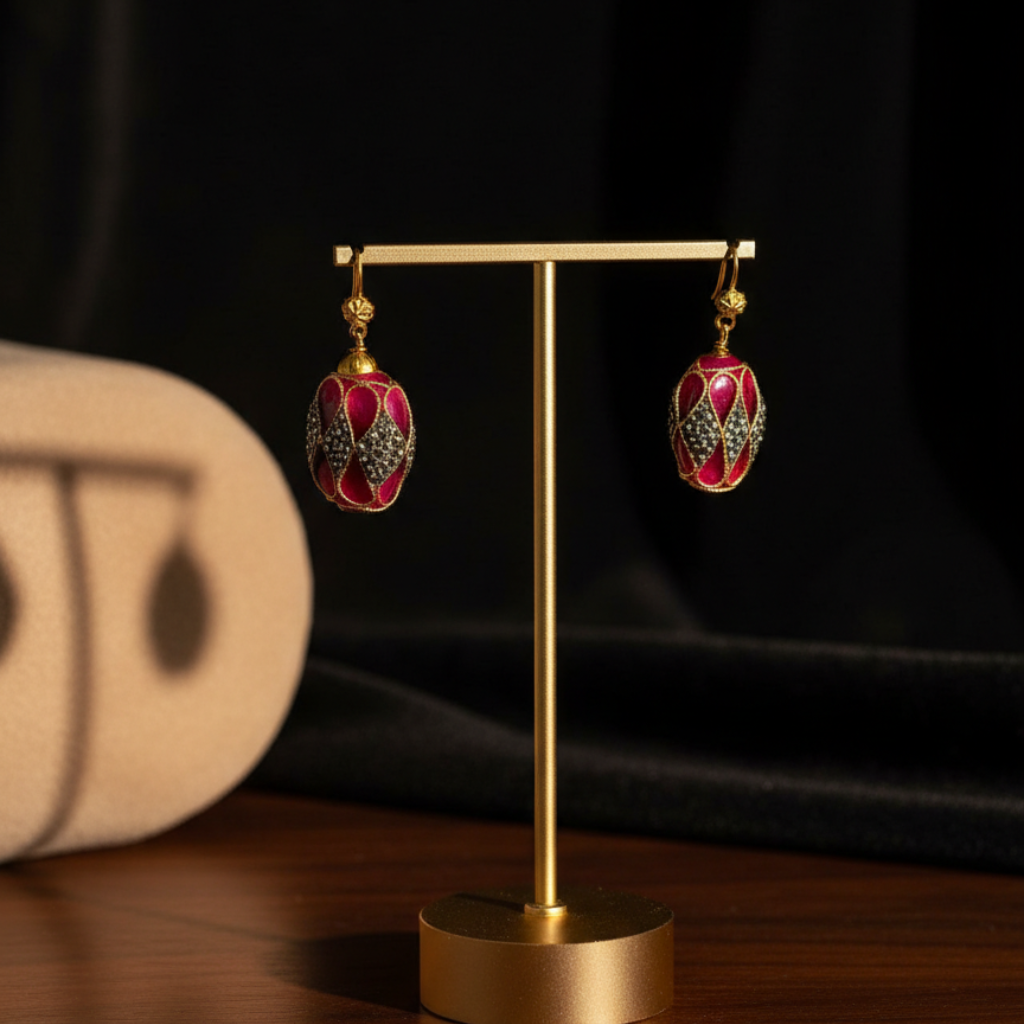 Red & Black Drop Earrings