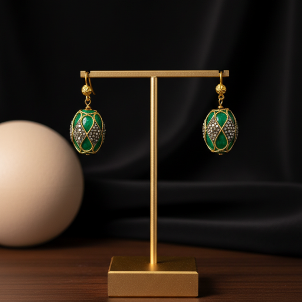 Emerald Diamond Drop Earrings