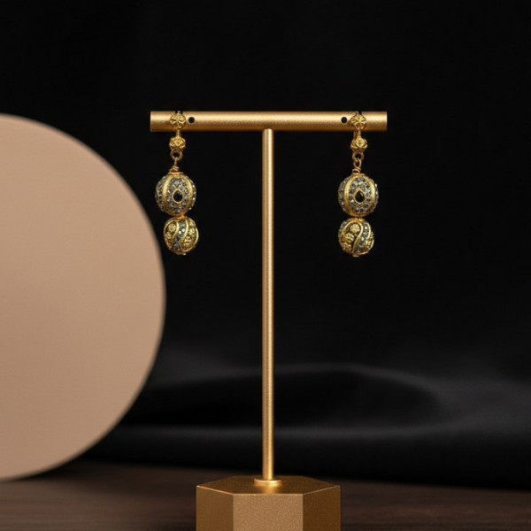 Traditional Ornate Gold Earrings