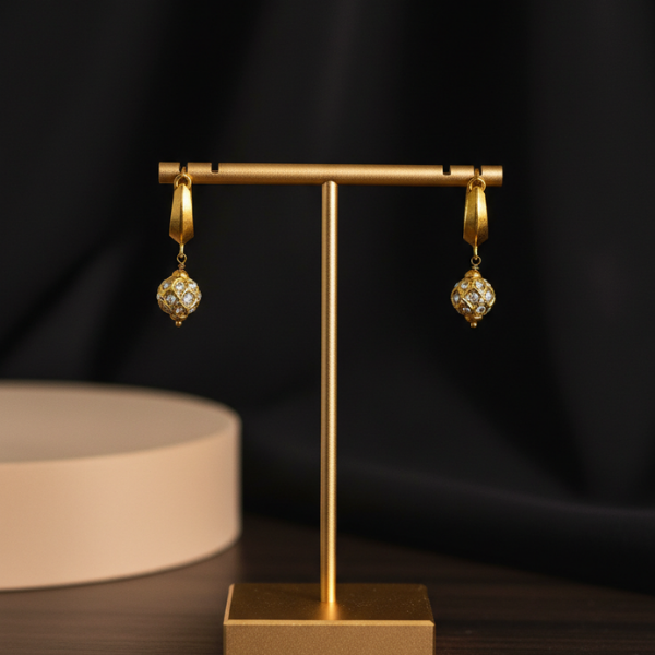 Gold Dangle Hoop Earrings