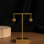 Golden Enamel Ball Earrings