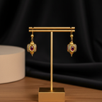 Ruby Gold Dangle Earrings