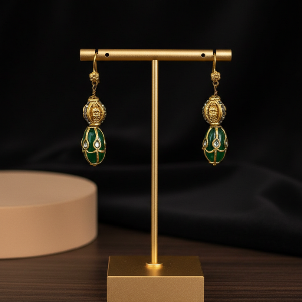 Emerald Gold Drop Earrings